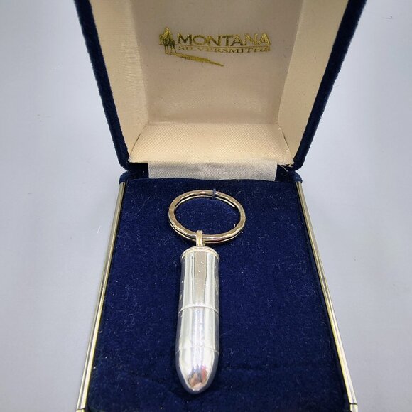 Montana Silversmiths Bullet Keychain Key Ring in Velvet Gift Box WW Colt 45 - Picture 3 of 9